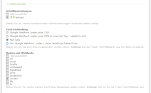 Contao Webfontloader - Schriftgruppen anlegen