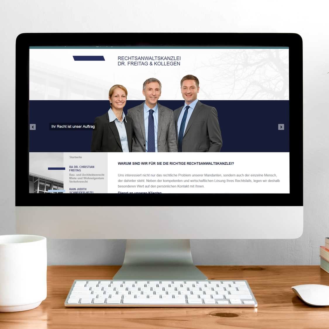 Abbildung der Contao Webseite für Rechtsanwaltskanzlei Dr. Freitag Ludwigsburg