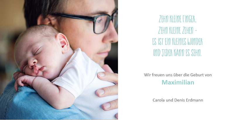 Karten zur Geburt eines Kindes